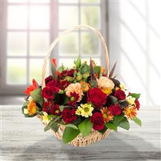 Deep Autumnal Basket Arrangement