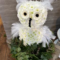 3D owl funeral tribute