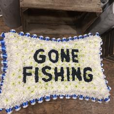 Gone fishing pillow 
